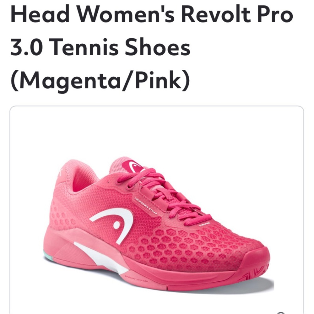 Head Revolt Pro 3.0 Womens Pink Tennis Shoe